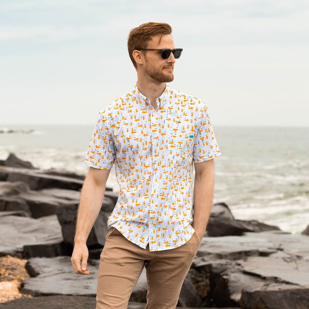 RSVLTS MINE! KUNUFLEX Short Sleeve Shirt in White — detail 6