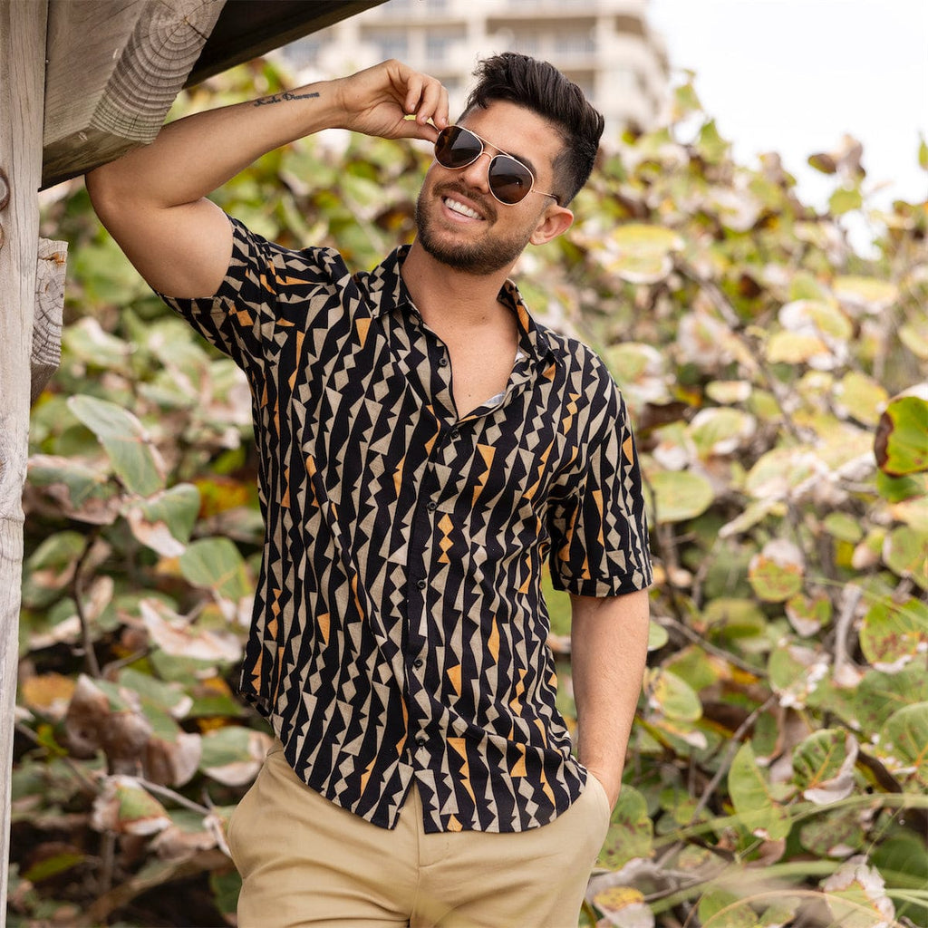 RSVLTS The Delano Bamboo Short Sleeve Shirt in Multicolor — detail 4