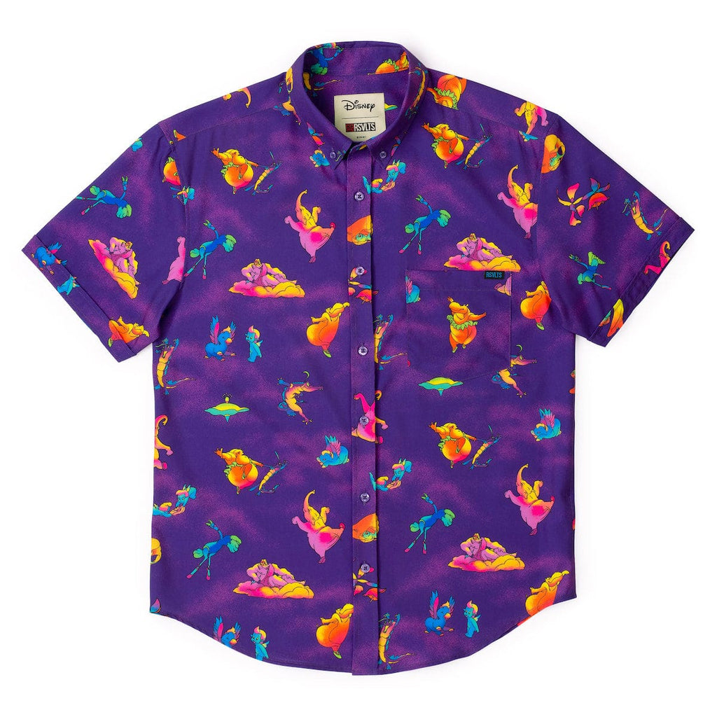 RSVLTS Shall We Dance? KUNUFLEX Short Sleeve Shirt in Purple — detail 6