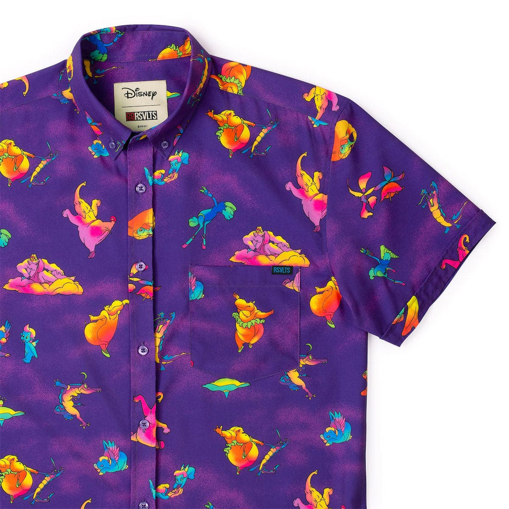 RSVLTS Shall We Dance? KUNUFLEX Short Sleeve Shirt in Purple — detail 5