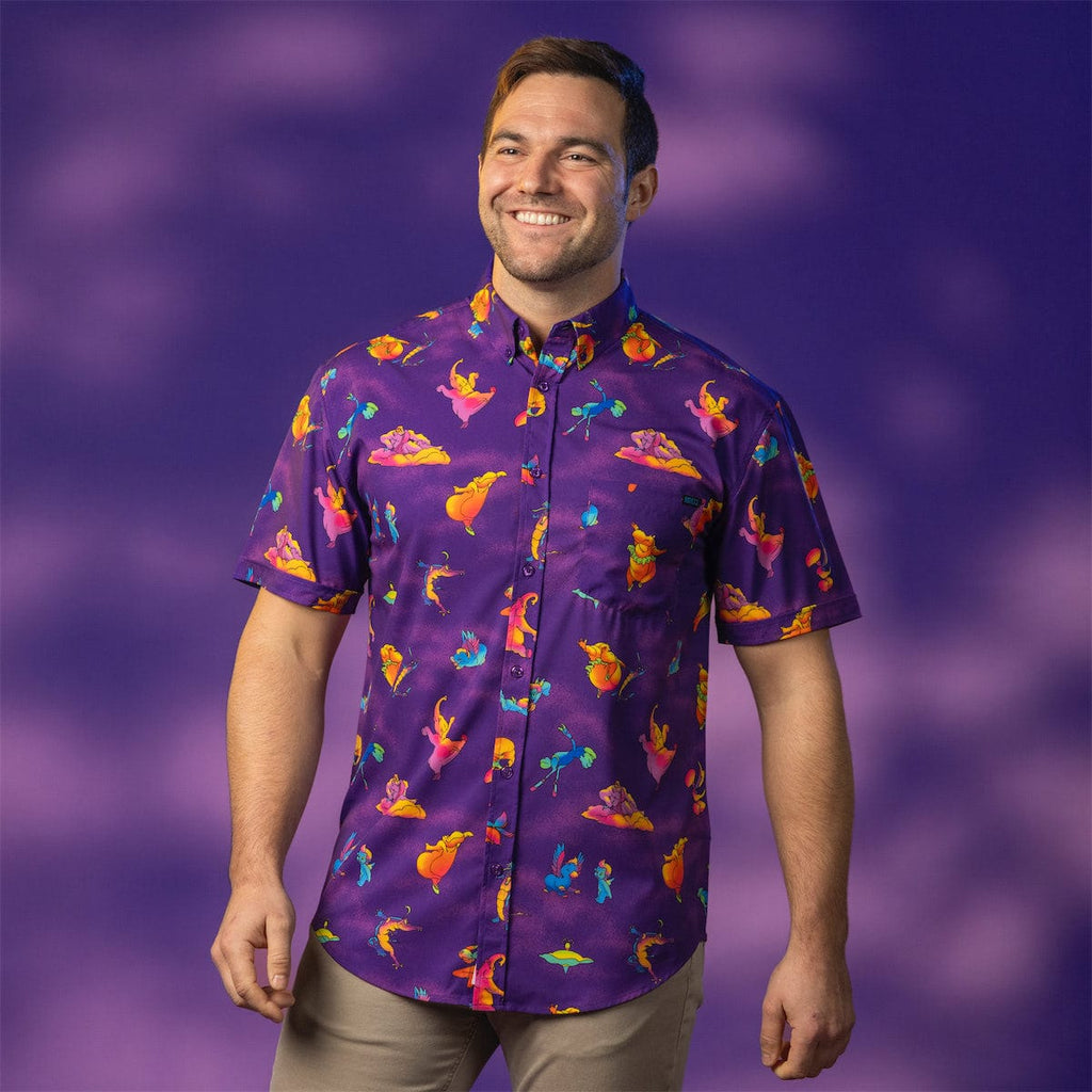 RSVLTS Shall We Dance? KUNUFLEX Short Sleeve Shirt in Purple — detail 7