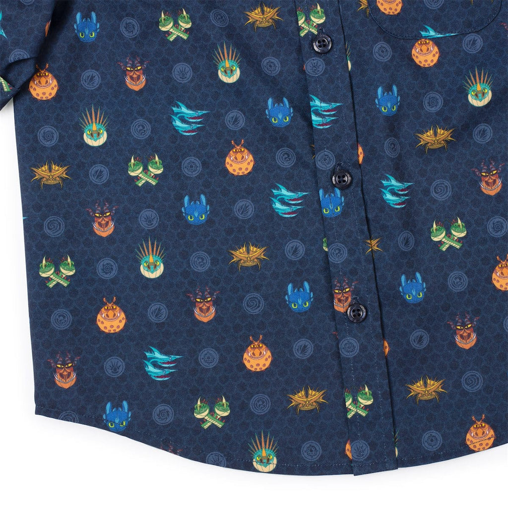 RSVLTS Fiery Faces Preschool KUNUFLEX Short Sleeve Shirt in Blue — detail 5