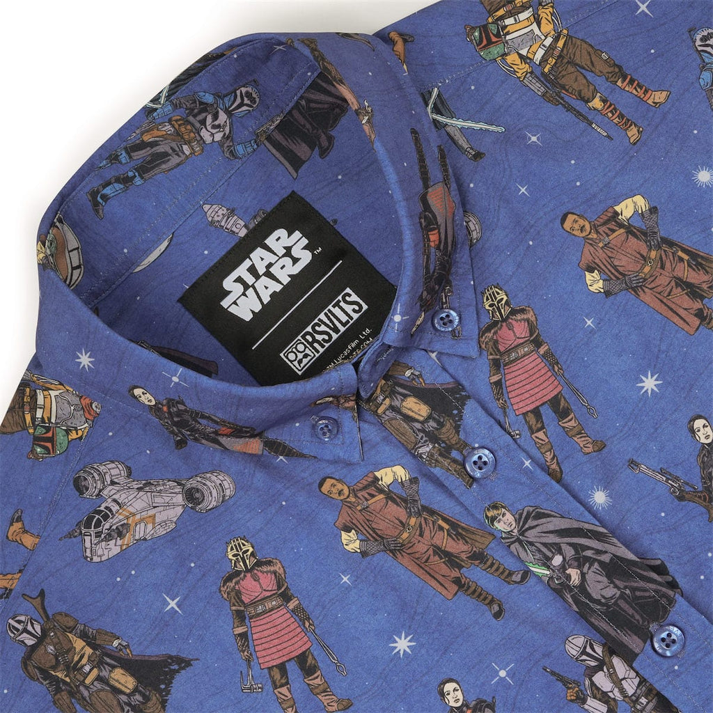 RSVLTS Retro Mando KUNUFLEX Short Sleeve Shirt in Blue — detail 10