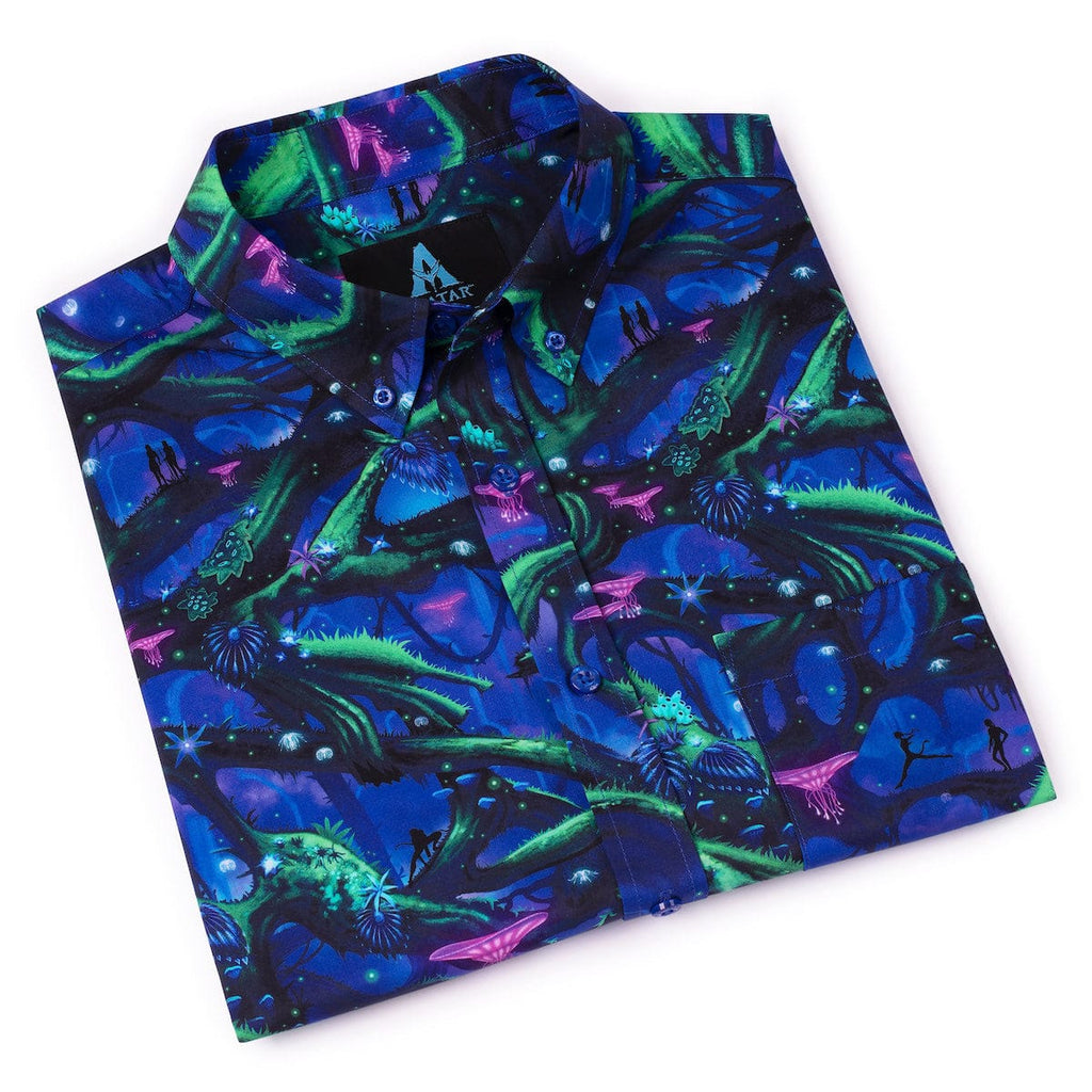 RSVLTS Na’vi Nights KUNUFLEX Short Sleeve Shirt in Blue — detail 10