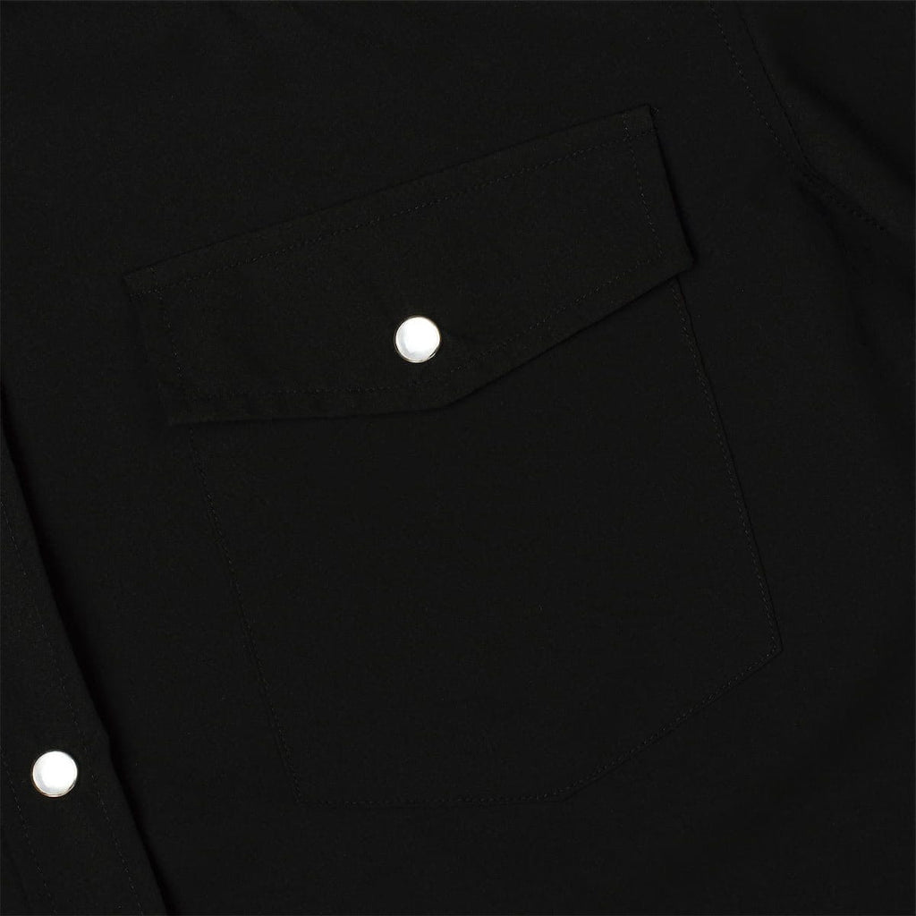 RSVLTS Knuckle Sandwich Roper Short Sleeve Shirt in Black — detail 11