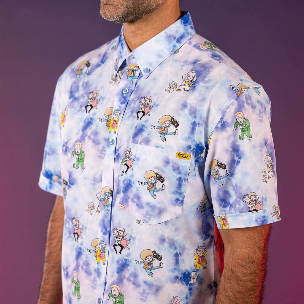 RSVLTS Gigawatt Warriors KUNUFLEX Short Sleeve Shirt in Blue — detail 9