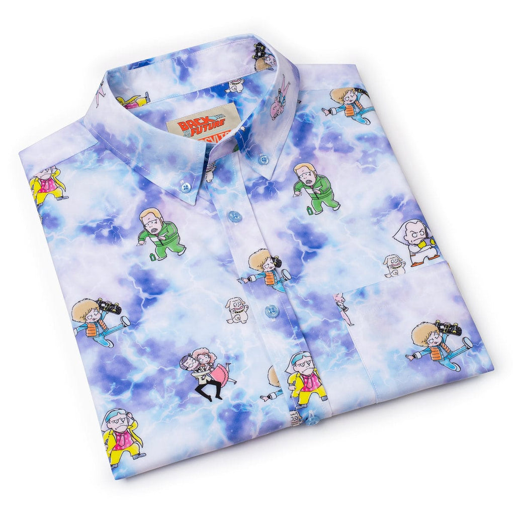 RSVLTS Gigawatt Warriors KUNUFLEX Short Sleeve Shirt in Blue — detail 13