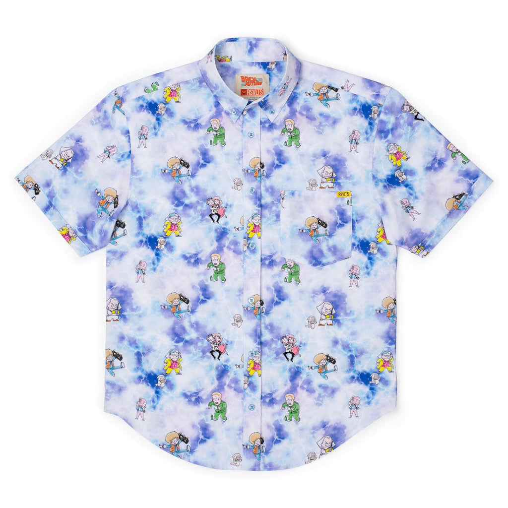 RSVLTS Gigawatt Warriors KUNUFLEX Short Sleeve Shirt in Blue — detail 10