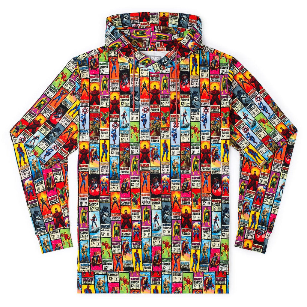 RSVLTS Corner Box Brigade Performance Hoodie in Multicolor — front view