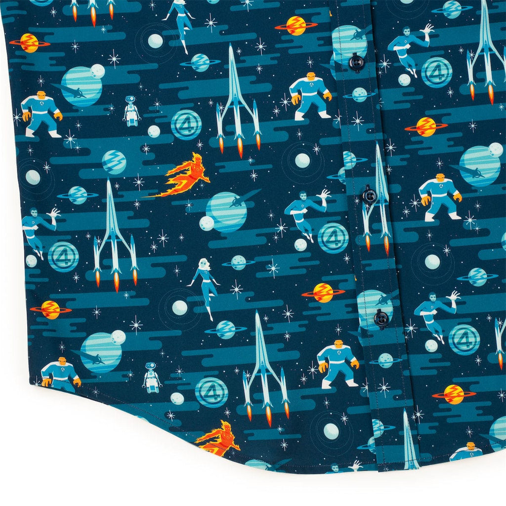 RSVLTS Cosmic Escapades KUNUFLEX Short Sleeve Shirt in Blue — detail 8