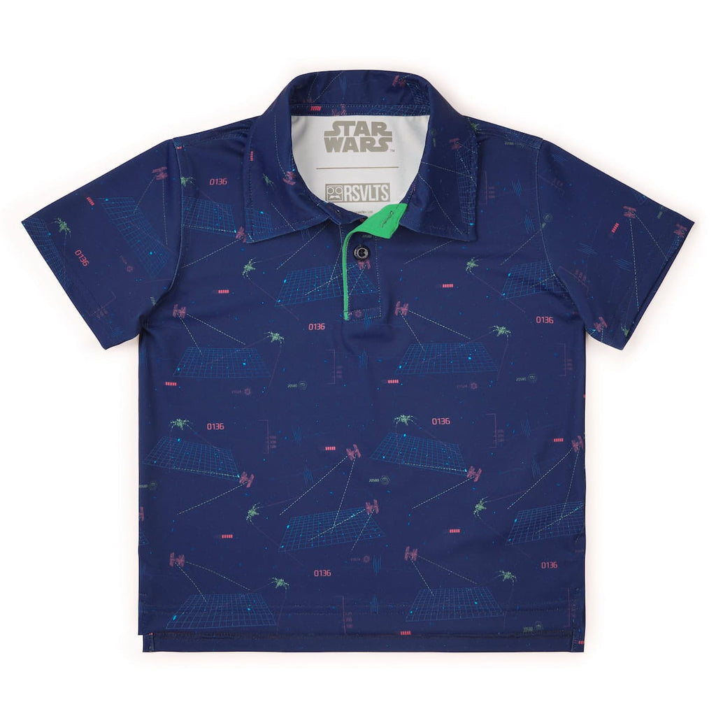 RSVLTS Starcade Preschool All-Day Polo in Blue — front view