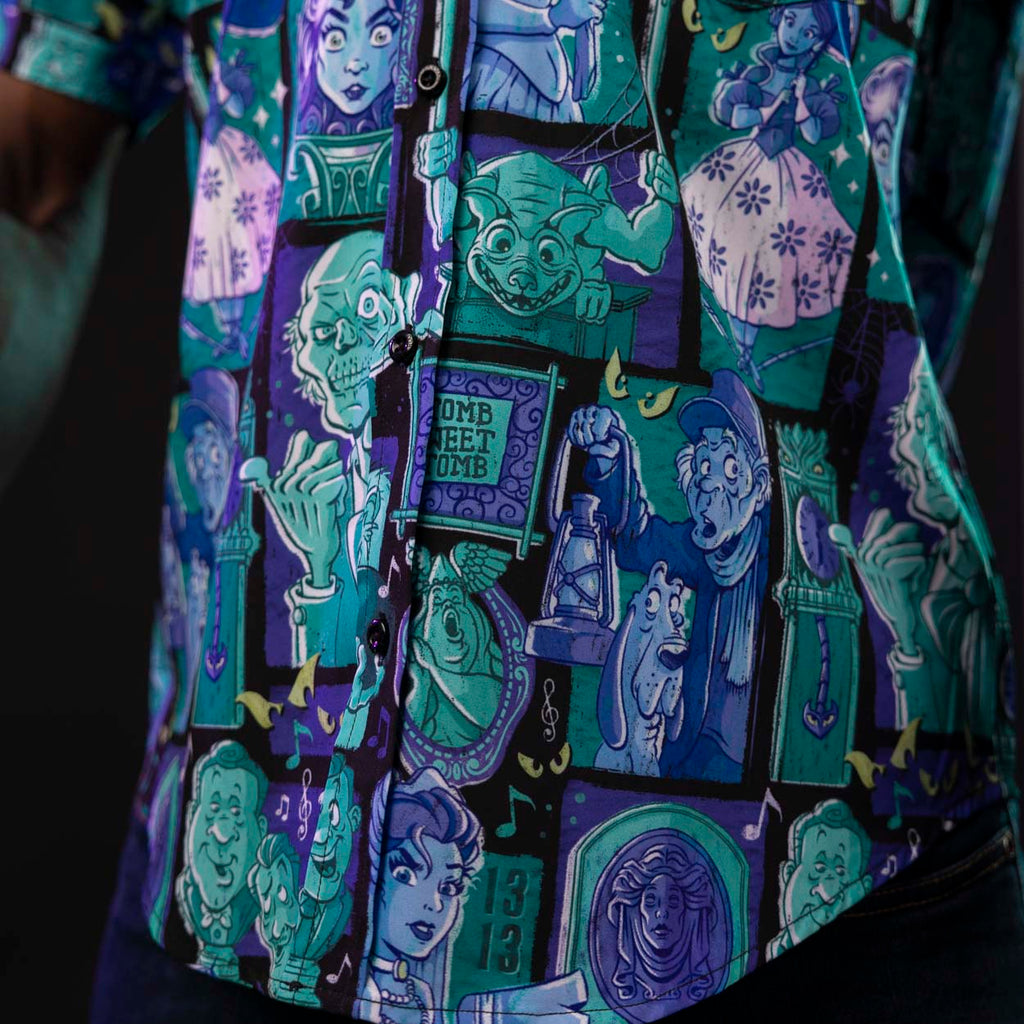 RSVLTS Haunted Houseguests KUNUFLEX Short Sleeve Shirt in Green — detail 14