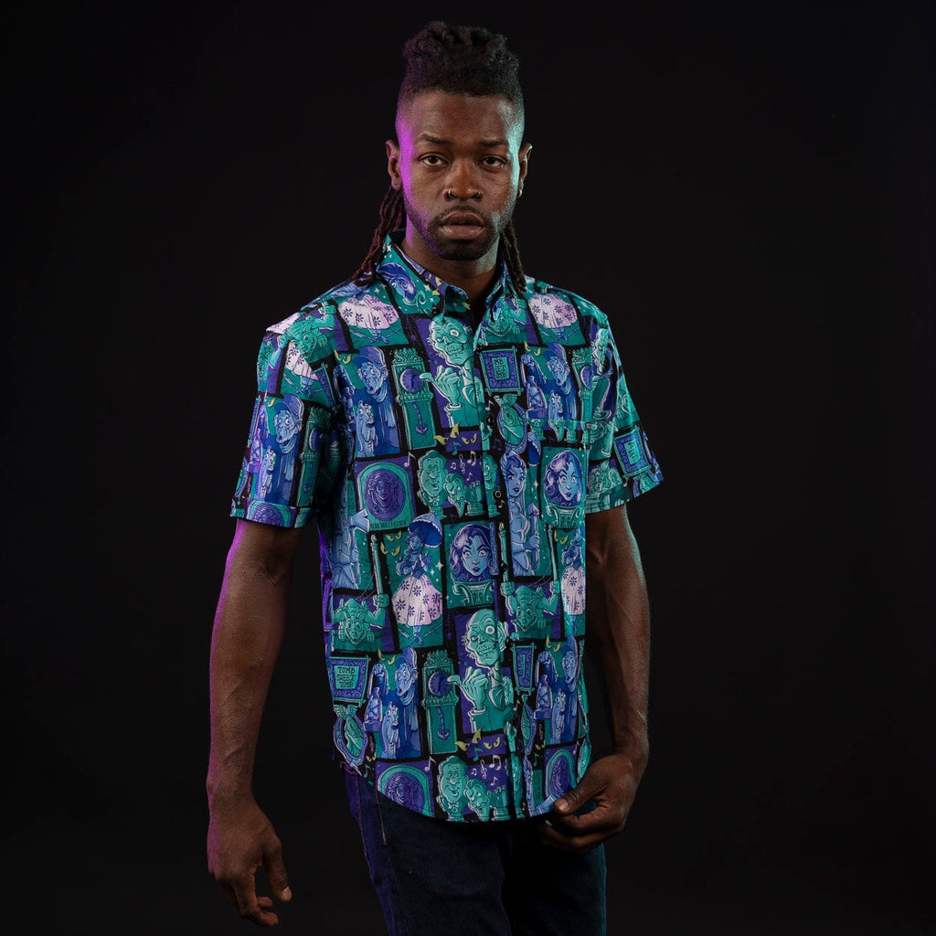 RSVLTS Haunted Houseguests KUNUFLEX Short Sleeve Shirt in Green — detail 10