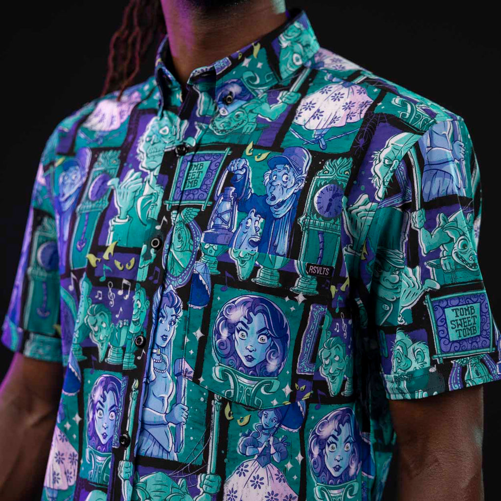 RSVLTS Haunted Houseguests KUNUFLEX Short Sleeve Shirt in Green — detail 12