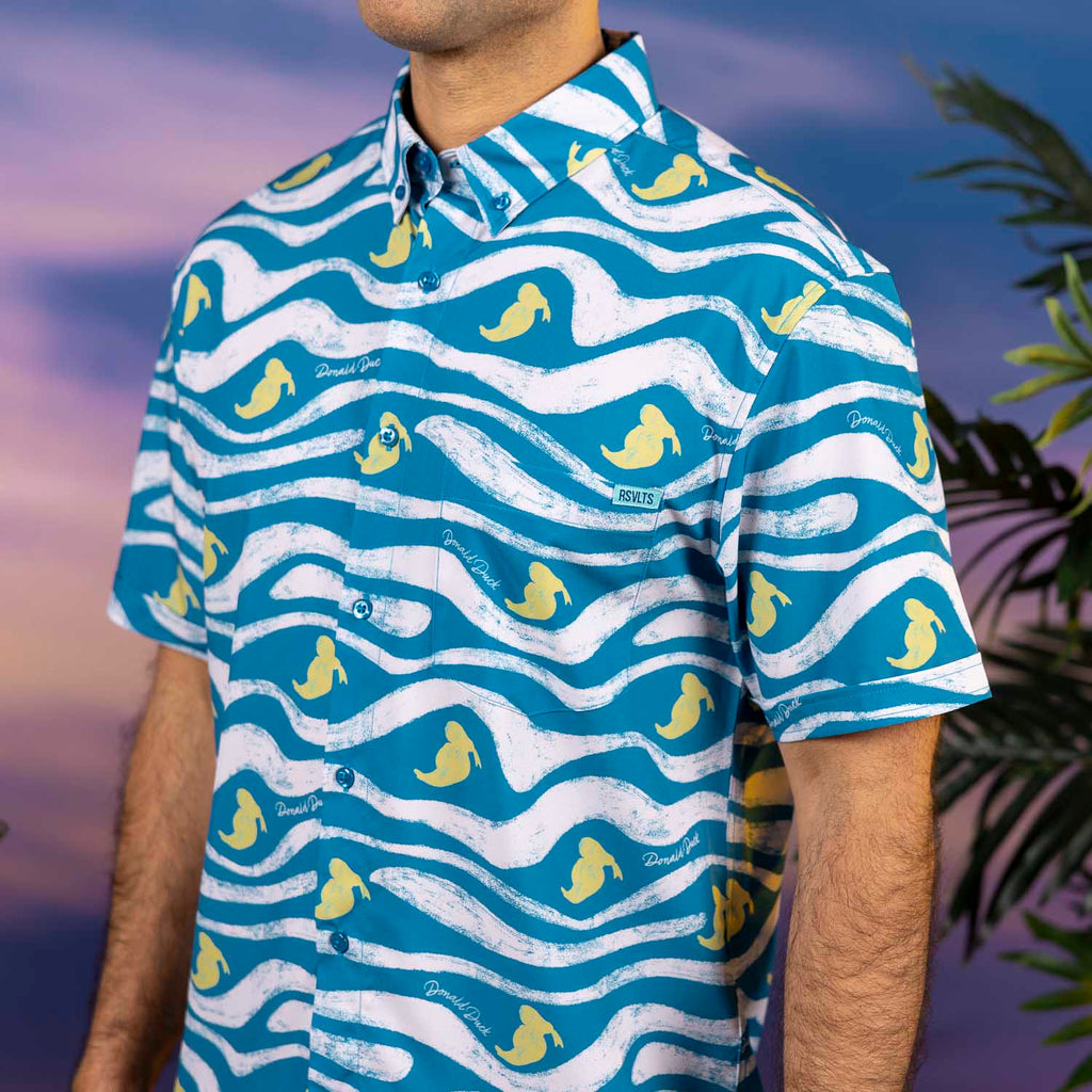 RSVLTS Beaks & Breakers KUNUFLEX Short Sleeve Shirt in Blue — detail 10