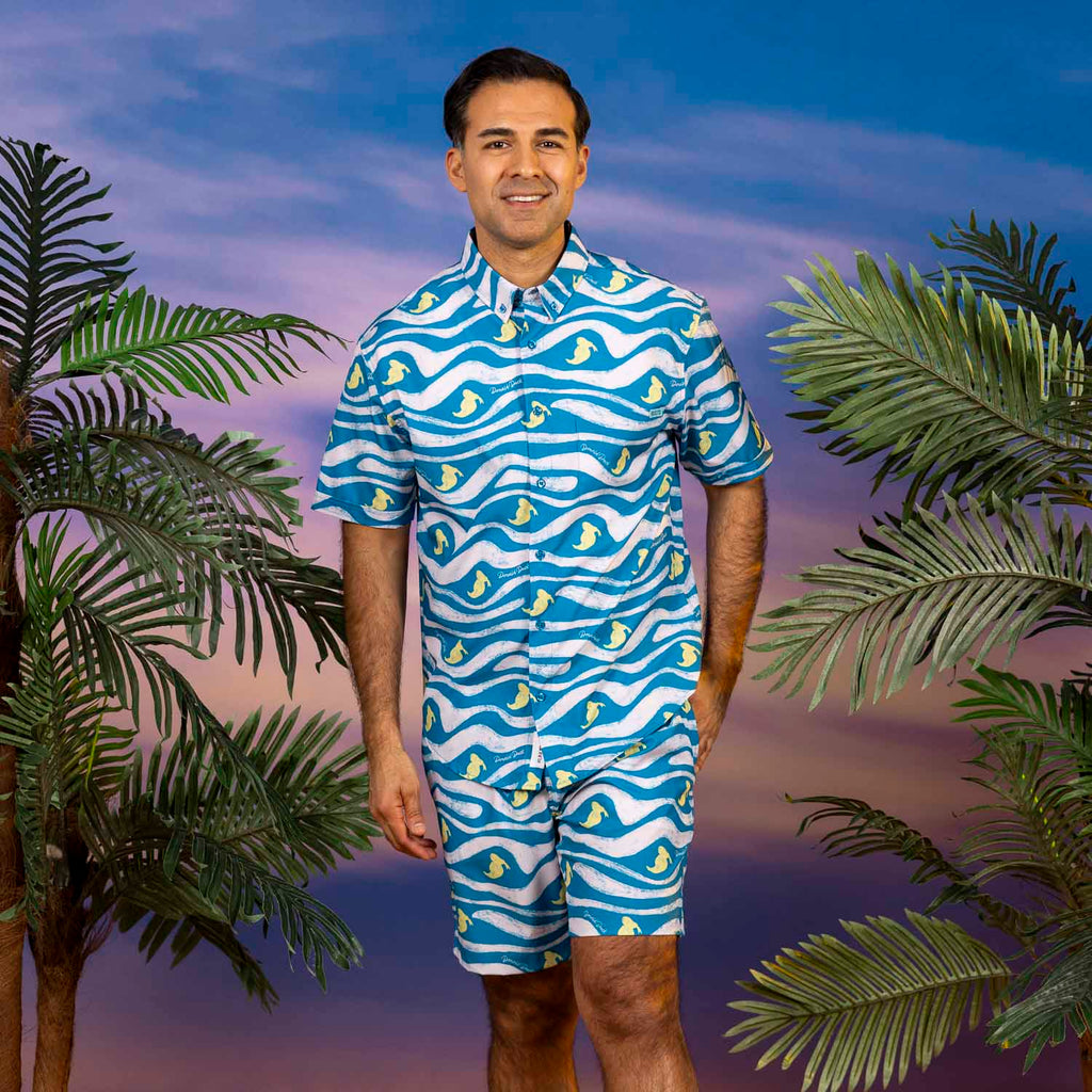 RSVLTS Beaks & Breakers KUNUFLEX Short Sleeve Shirt in Blue — detail 8