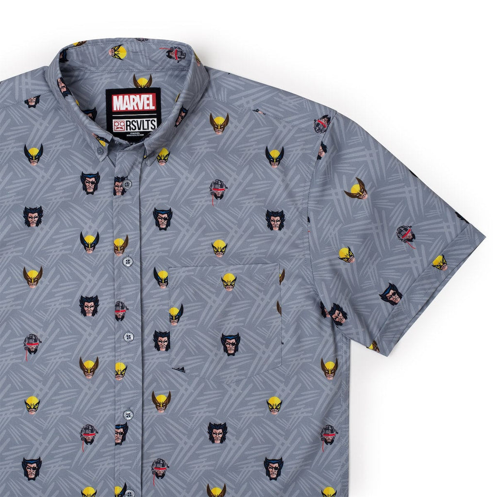 RSVLTS Lil’ Logans KUNUFLEX Short Sleeve Shirt in Gray — front view