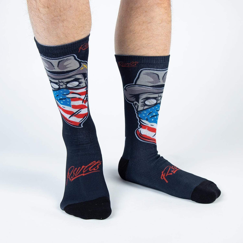 RSVLTS The Rough Rider Crew Socks in Blue — detail 3