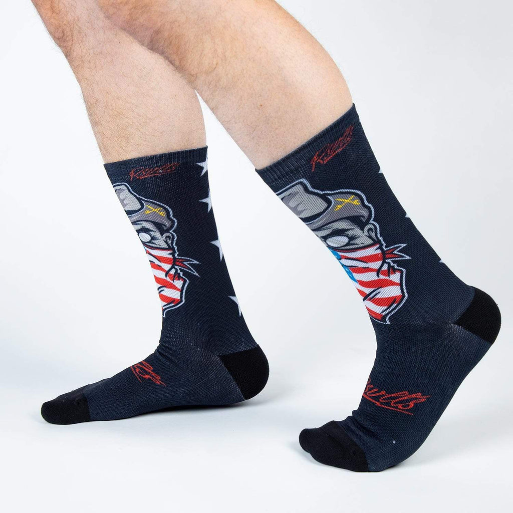 RSVLTS The Rough Rider Crew Socks in Blue — detail 4