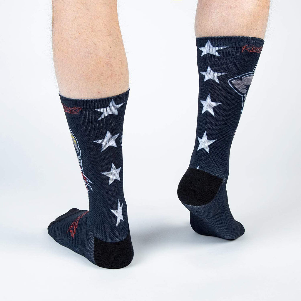 RSVLTS The Rough Rider Crew Socks in Blue — detail 5