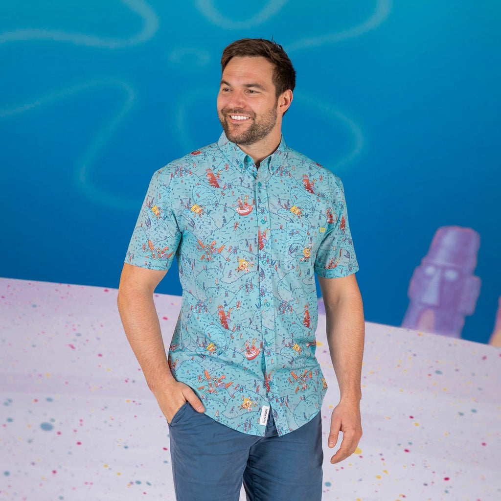 RSVLTS Meep Meep Meep KUNUFLEX Short Sleeve Shirt in Blue — detail 10