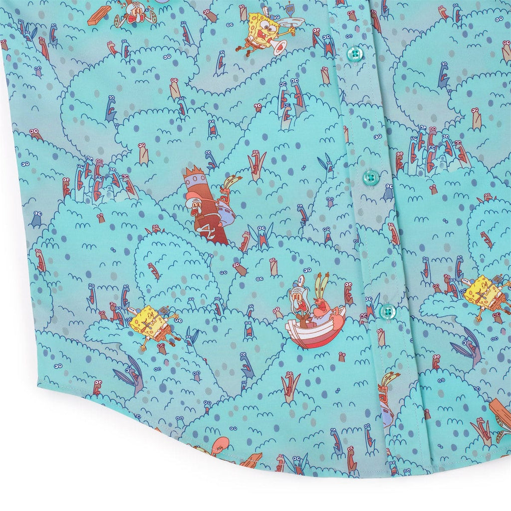 RSVLTS Meep Meep Meep KUNUFLEX Short Sleeve Shirt in Blue — detail 16