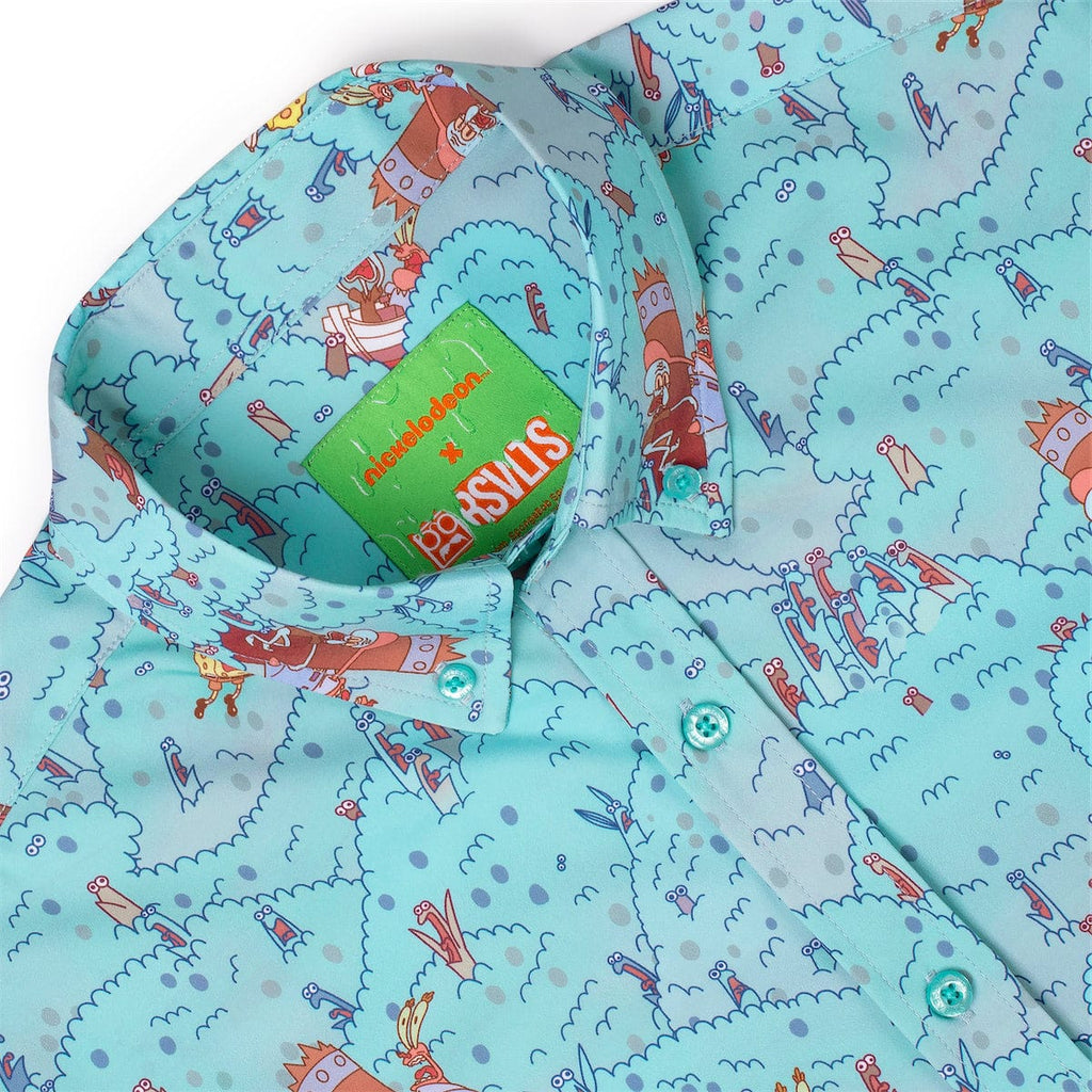 RSVLTS Meep Meep Meep KUNUFLEX Short Sleeve Shirt in Blue — detail 15