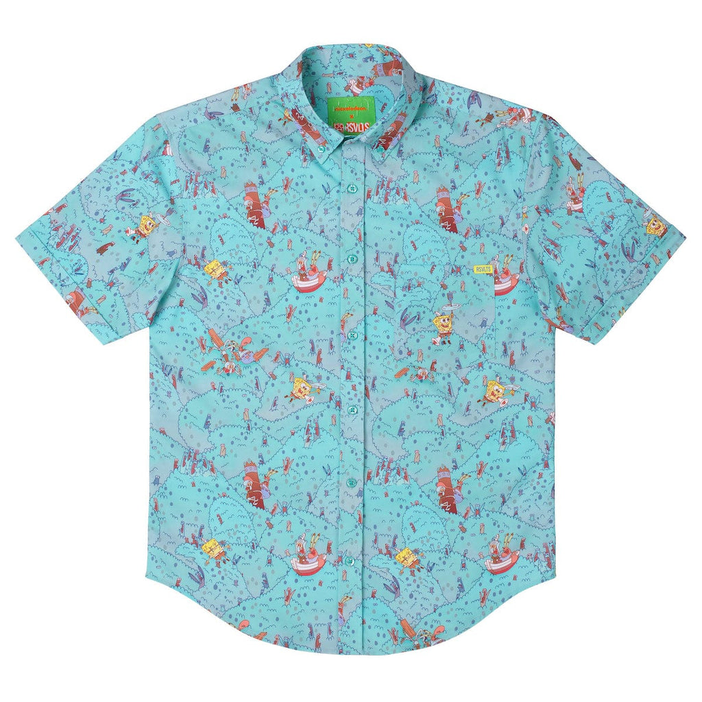 RSVLTS Meep Meep Meep KUNUFLEX Short Sleeve Shirt in Blue — detail 14