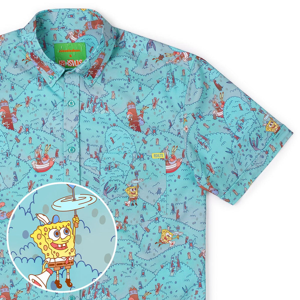 RSVLTS Meep Meep Meep KUNUFLEX Short Sleeve Shirt in Blue — detail 9
