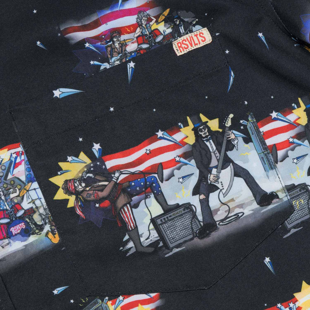 RSVLTS Plymouth Rock Gods KUNUFLEX Short Sleeve Shirt in Black — detail 12