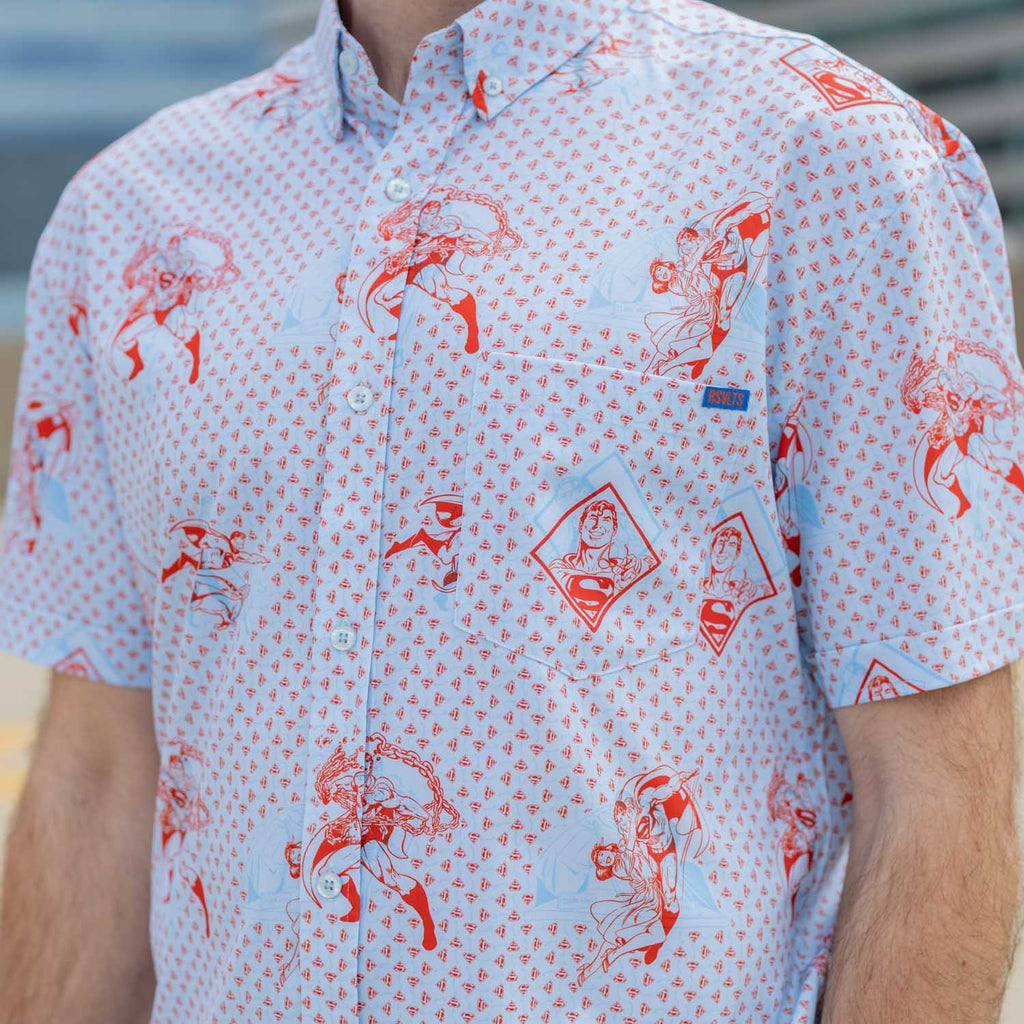 RSVLTS Beyond the Cape KUNUFLEX Short Sleeve Shirt in Blue — detail 12