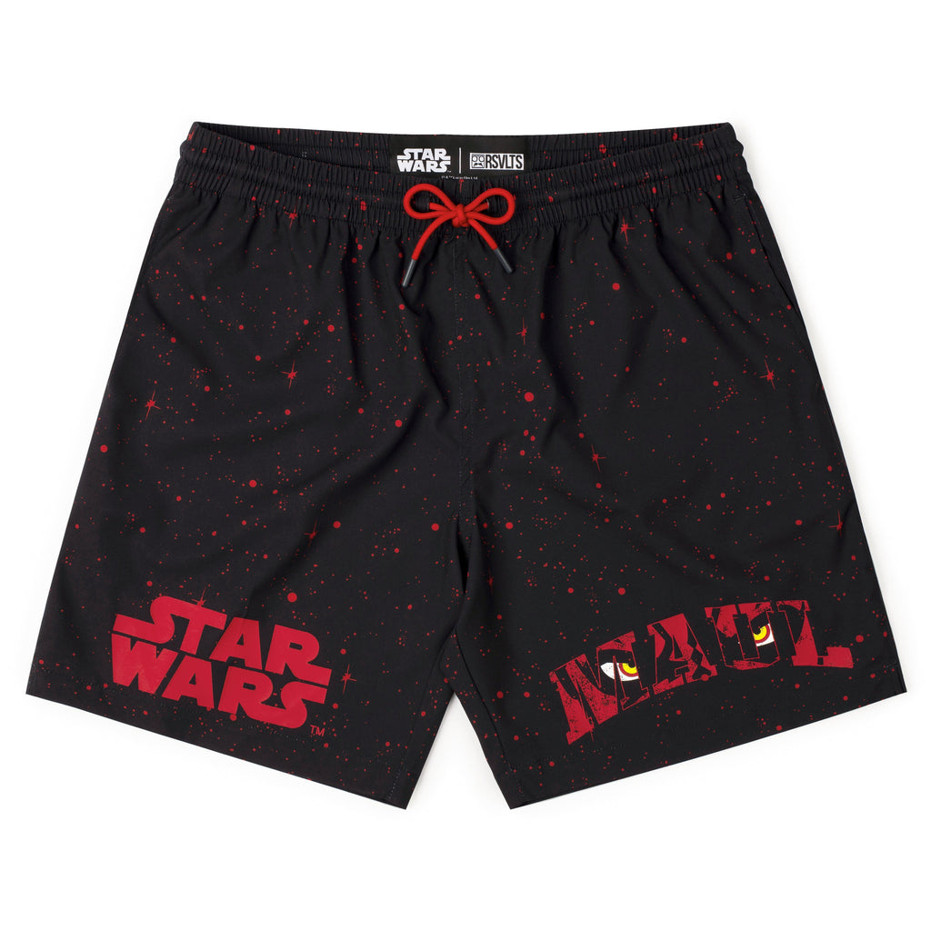 RSVLTS Sith Stare Hybrid Shorts in Black — front view