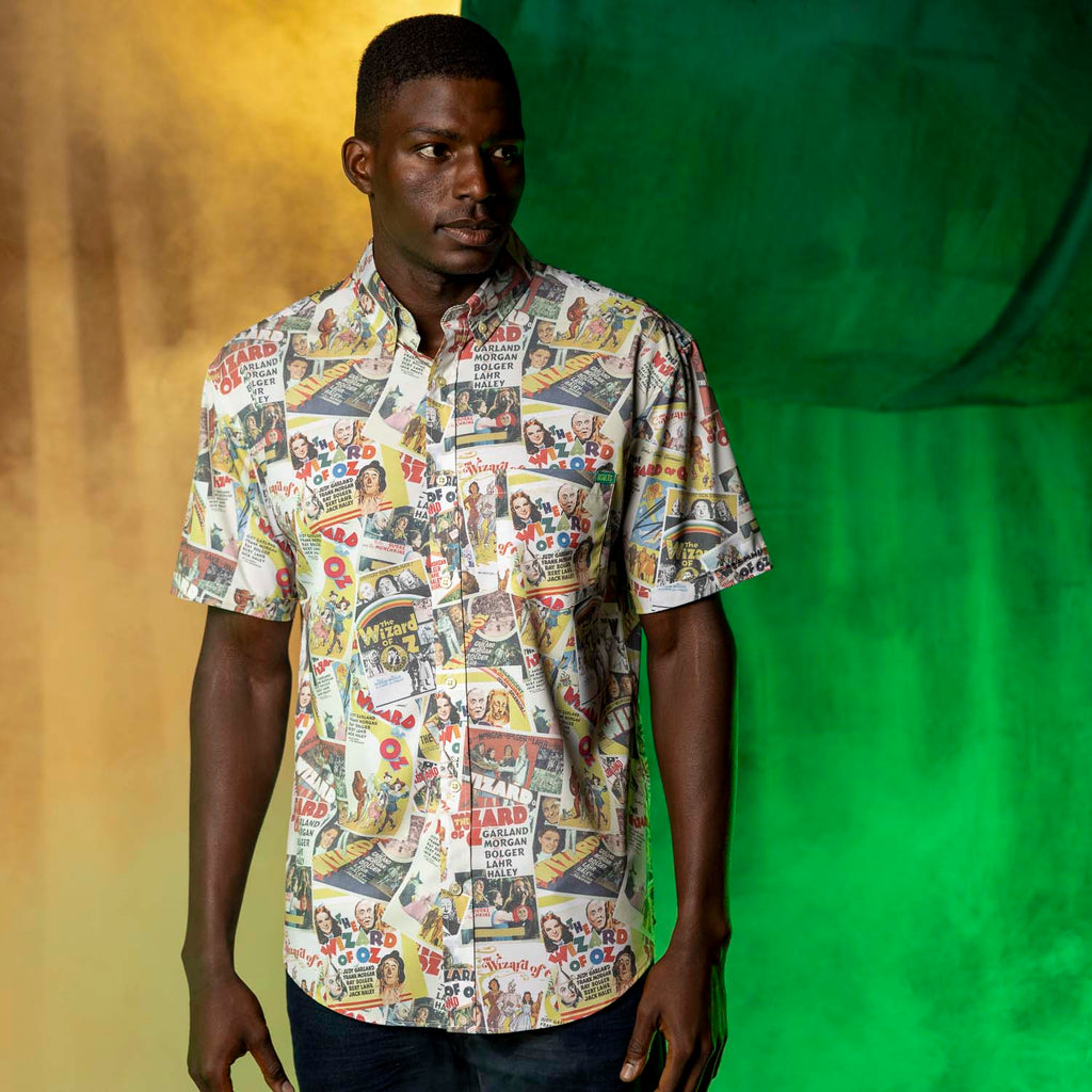 RSVLTS Silver Screen Spectacle KUNUFLEX Short Sleeve Shirt in Multicolor — detail 3