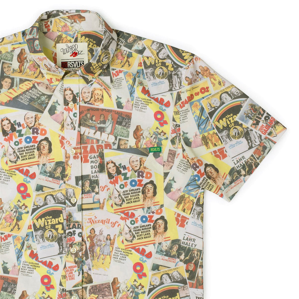 RSVLTS Silver Screen Spectacle KUNUFLEX Short Sleeve Shirt in Multicolor — front view