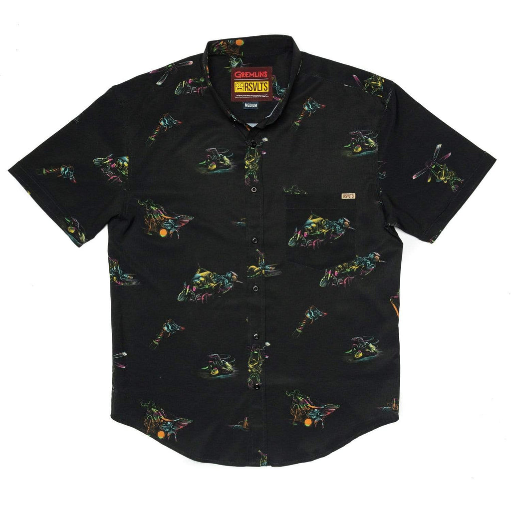 RSVLTS Dorry’s Tavern After Midnight KUNUFLEX Short Sleeve Shirt in Black — detail 2