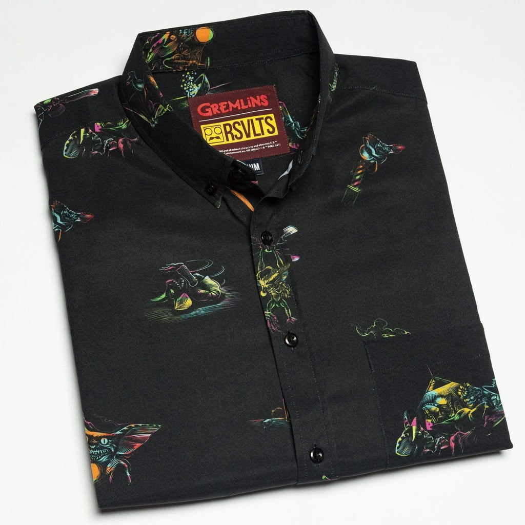 RSVLTS Dorry’s Tavern After Midnight KUNUFLEX Short Sleeve Shirt in Black — detail 5