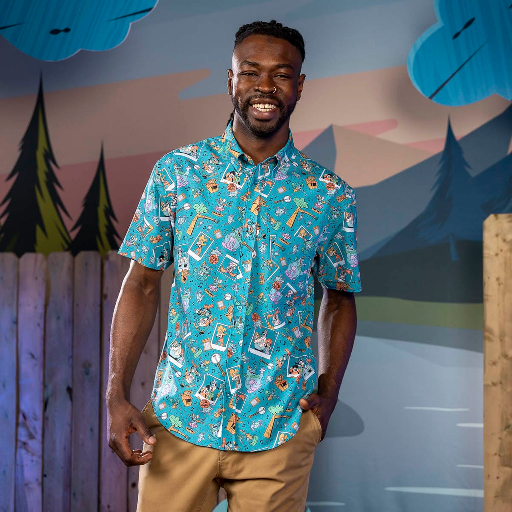 RSVLTS Lester’s Possum Park KUNUFLEX Short Sleeve Shirt in Green — detail 6