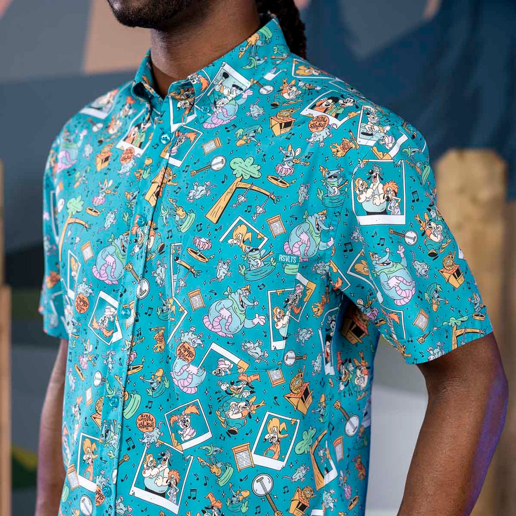RSVLTS Lester’s Possum Park KUNUFLEX Short Sleeve Shirt in Green — detail 3