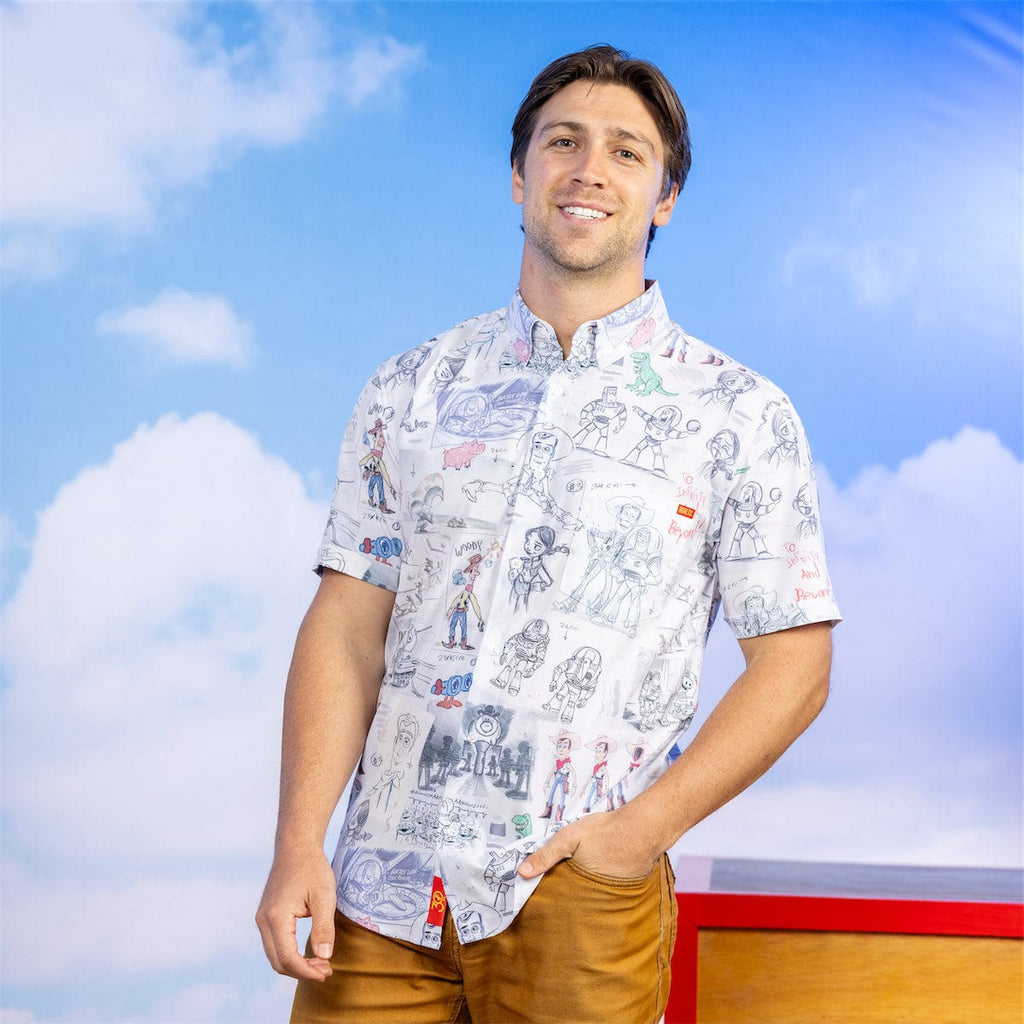 RSVLTS Toy Story-Board KUNUFLEX Short Sleeve Shirt in Gray — detail 4
