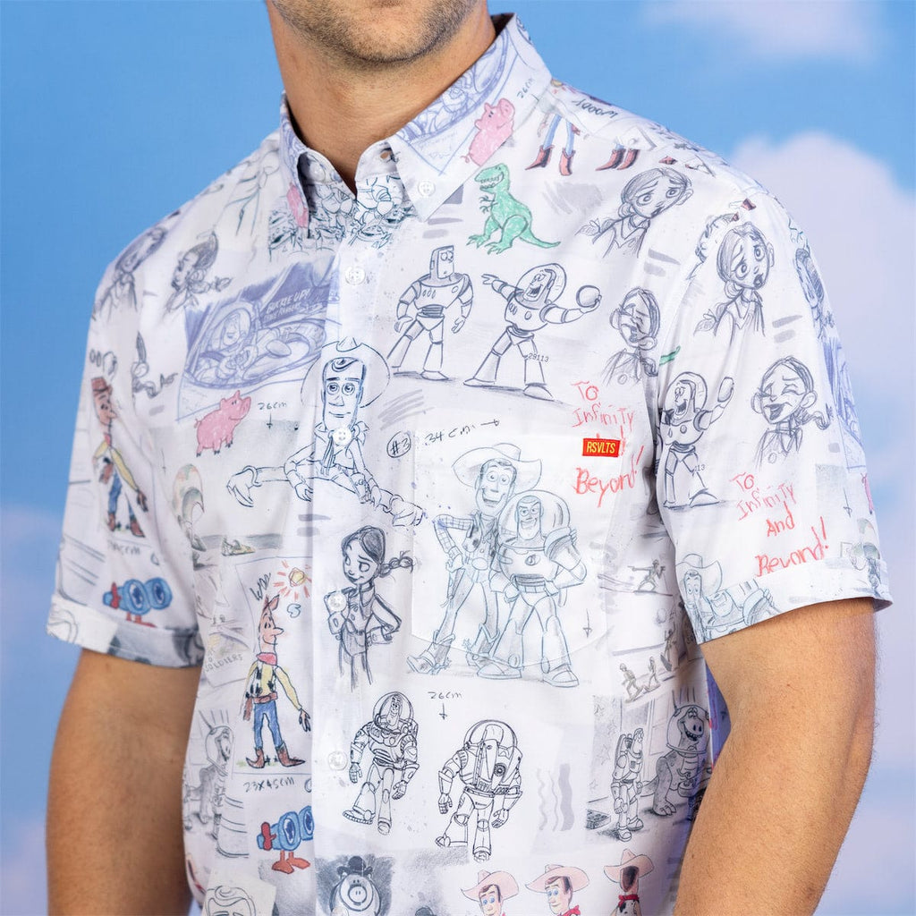 RSVLTS Toy Story-Board KUNUFLEX Short Sleeve Shirt in Gray — detail 6