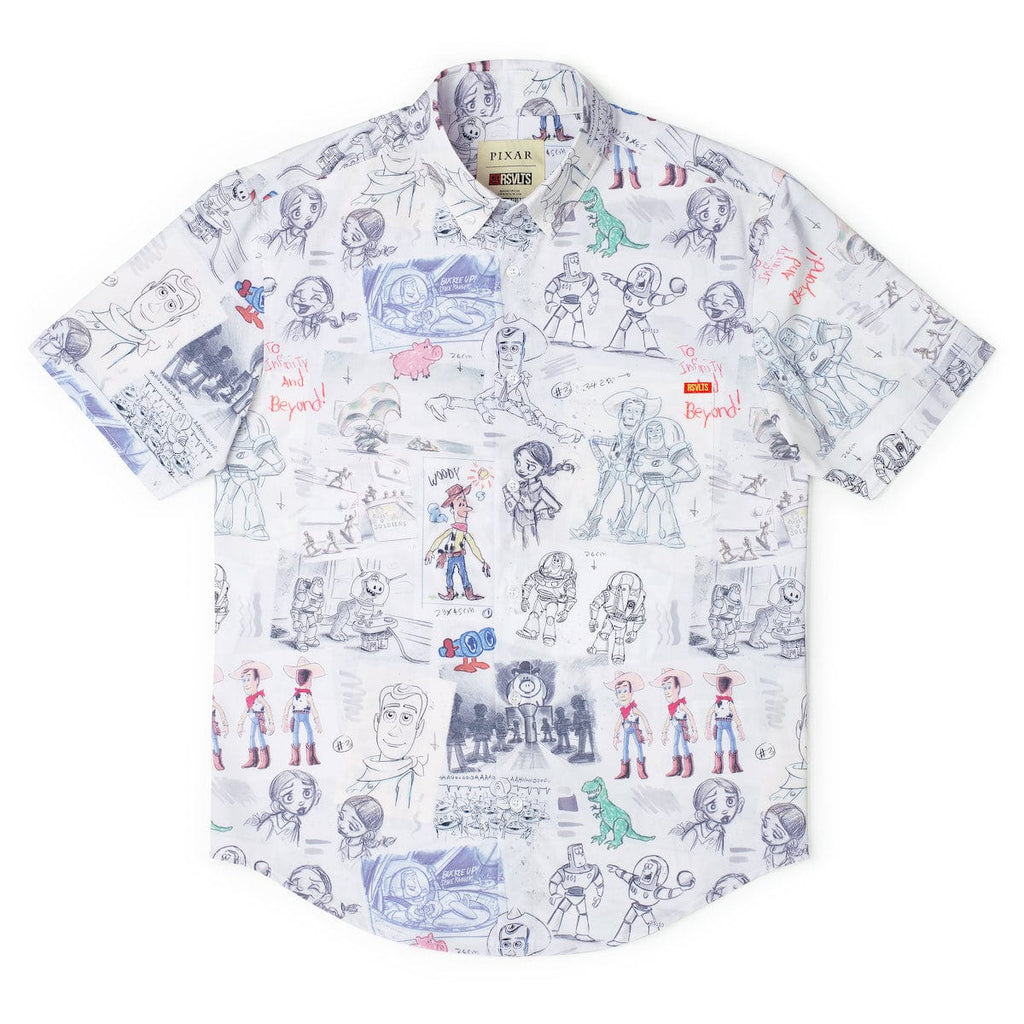 RSVLTS Toy Story-Board KUNUFLEX Short Sleeve Shirt in Gray — detail 7