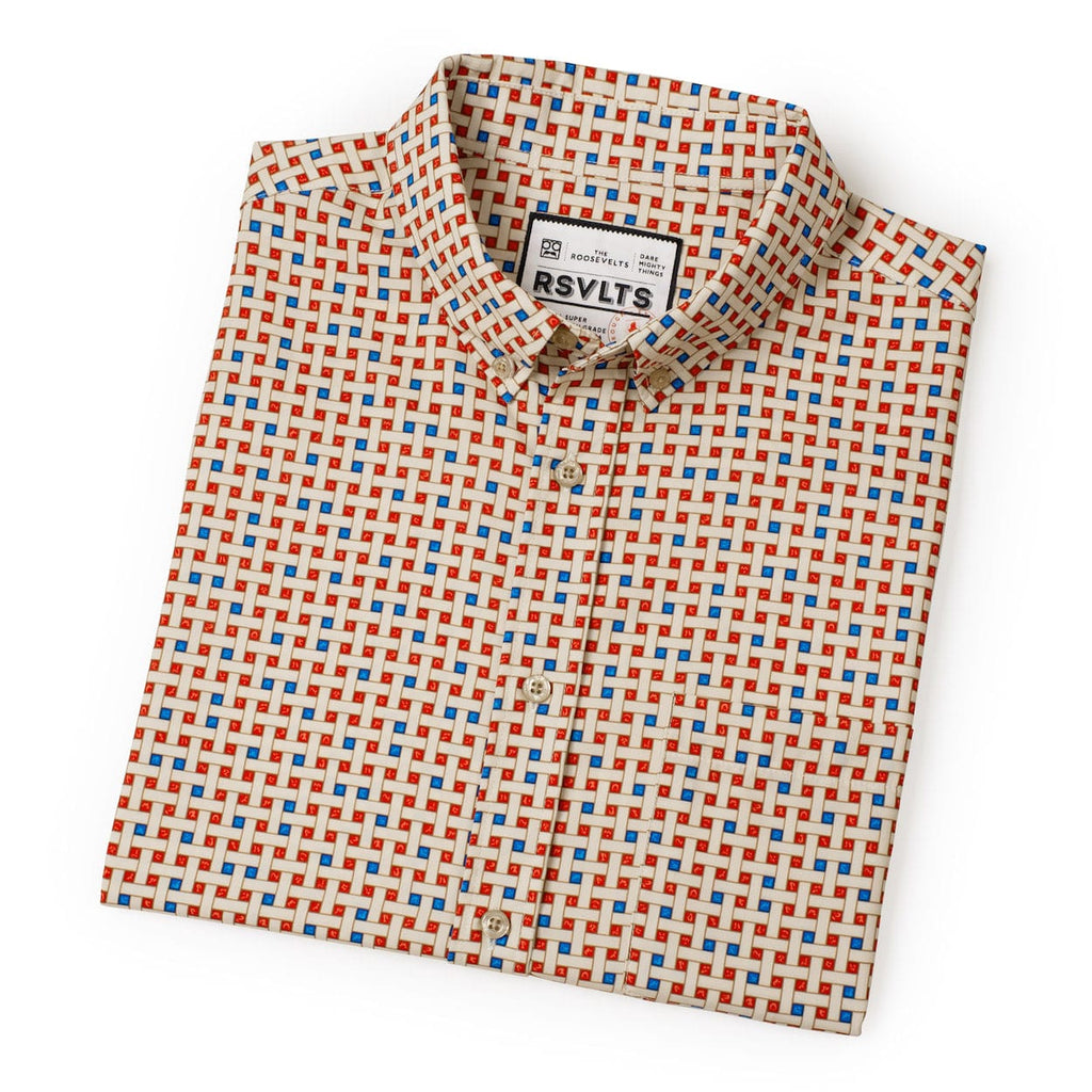 RSVLTS Bye Bye American Pie KUNUFLEX Short Sleeve Shirt in Multicolor — detail 9