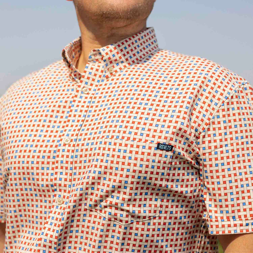 RSVLTS Bye Bye American Pie KUNUFLEX Short Sleeve Shirt in Multicolor — detail 4