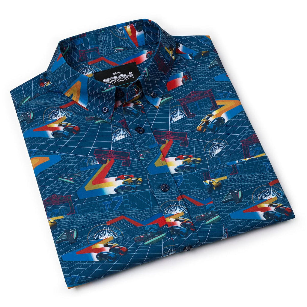 RSVLTS The Grid KUNUFLEX Short Sleeve Shirt in Blue — detail 13