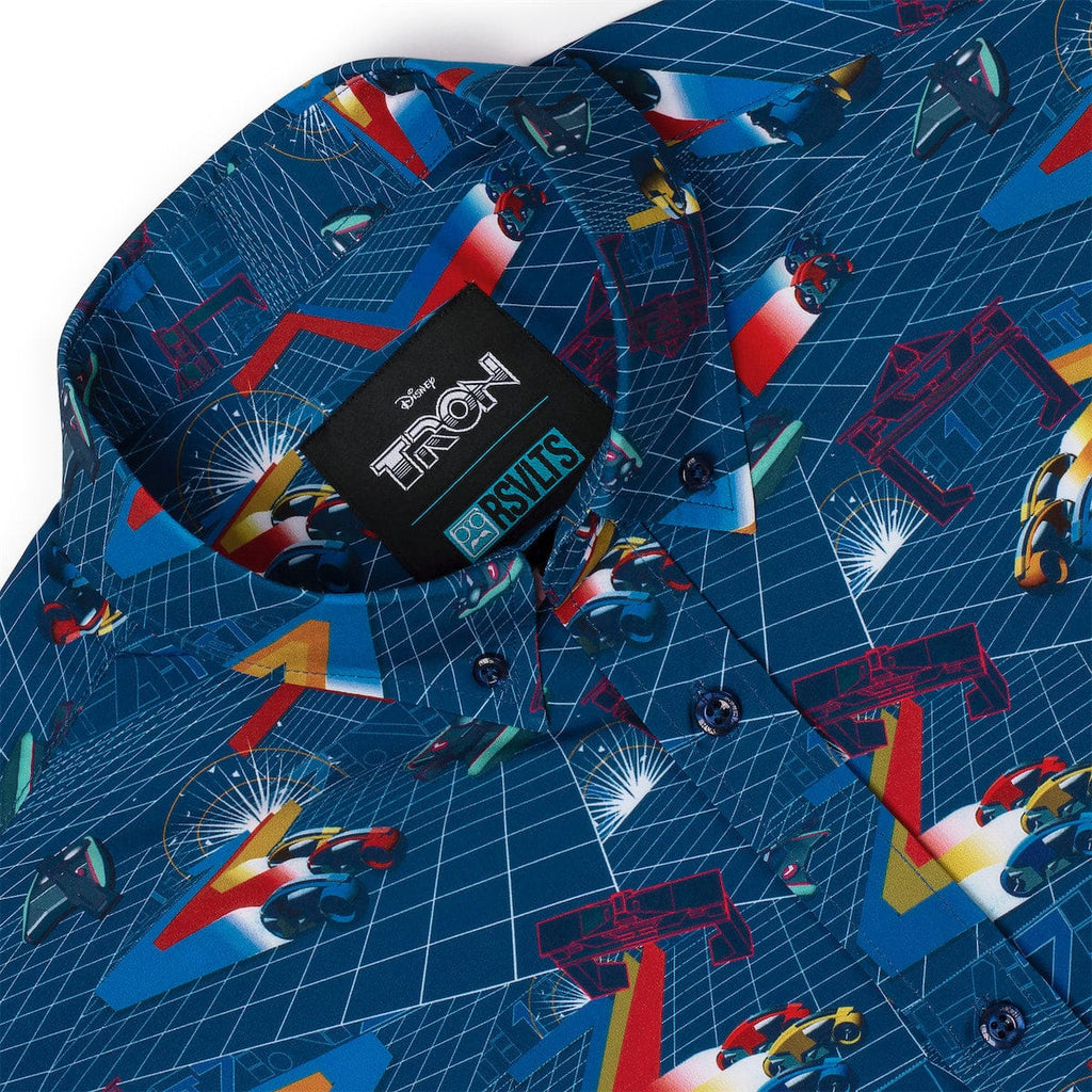 RSVLTS The Grid KUNUFLEX Short Sleeve Shirt in Blue — detail 11