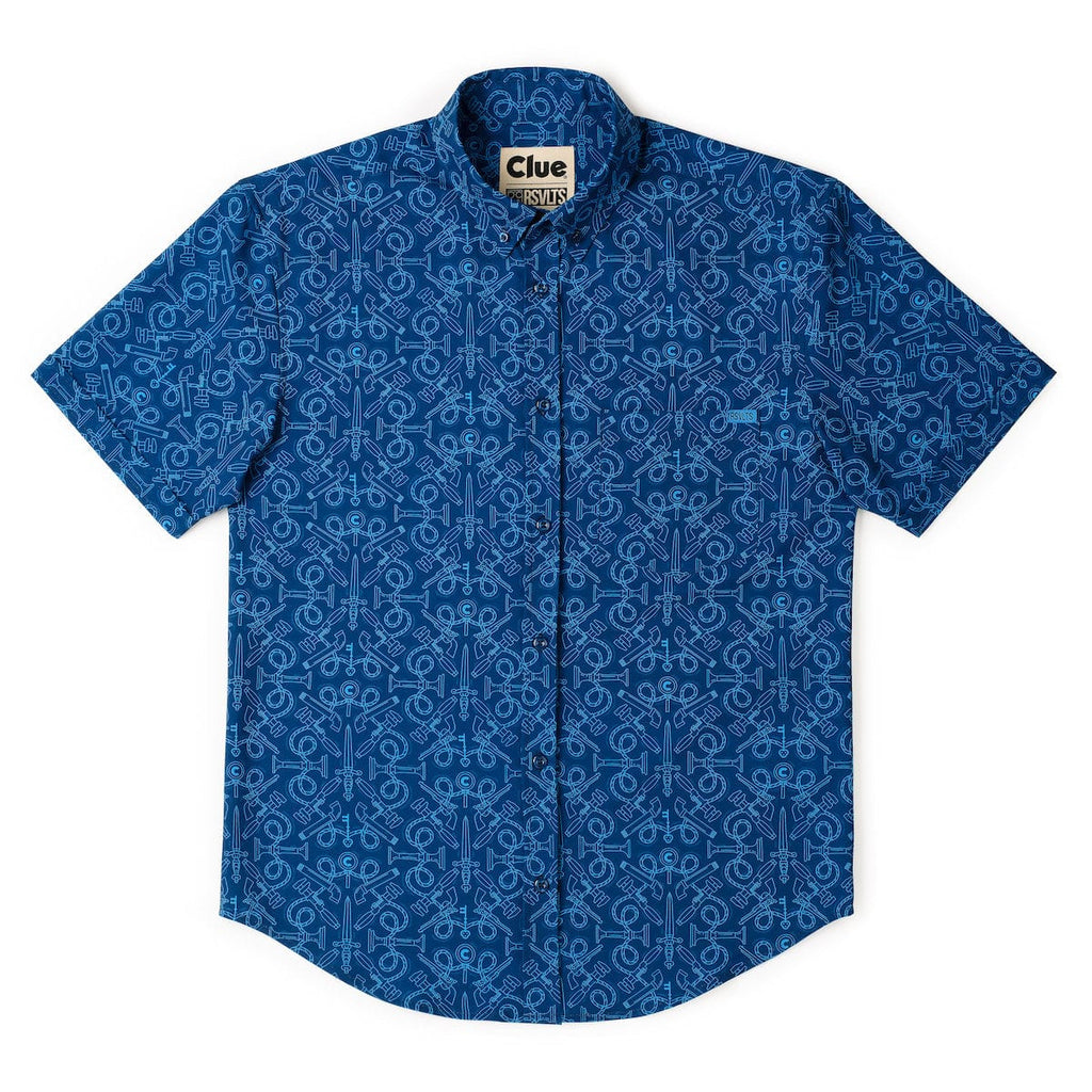 RSVLTS Choose Your Weapon KUNUFLEX Short Sleeve Shirt in Blue — detail 8