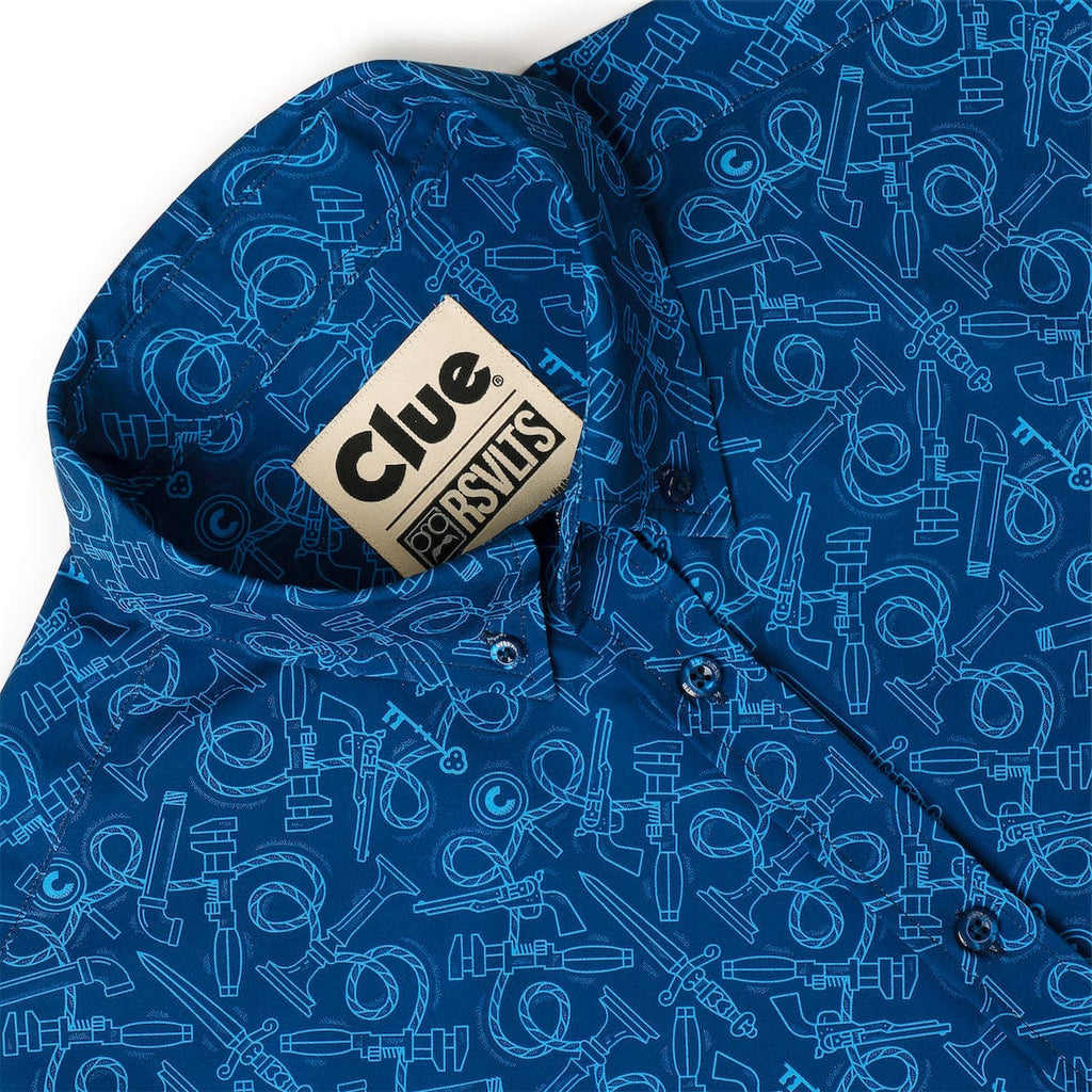 RSVLTS Choose Your Weapon KUNUFLEX Short Sleeve Shirt in Blue — detail 9