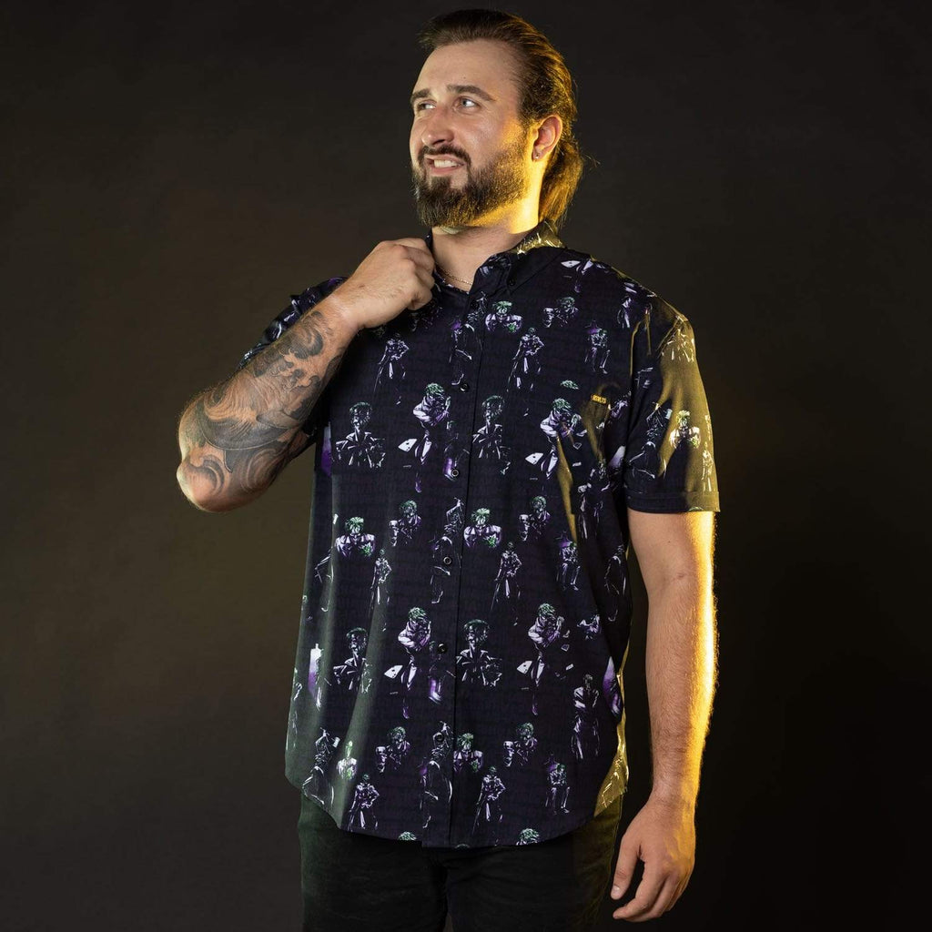 RSVLTS Clown Prince KUNUFLEX Short Sleeve Shirt in Black — detail 7