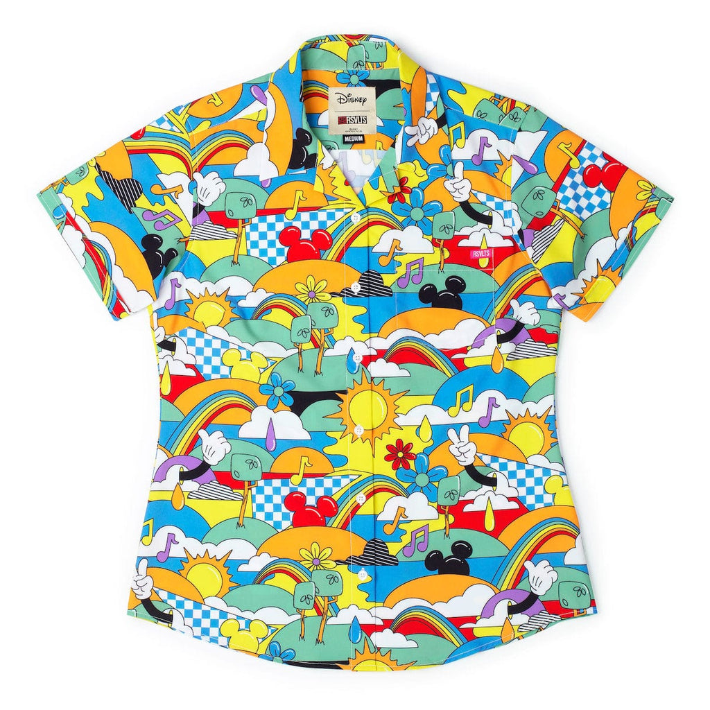 RSVLTS Dreamland Drip Women's KUNUFLEX Short Sleeve Shirt in Multicolor — detail 5