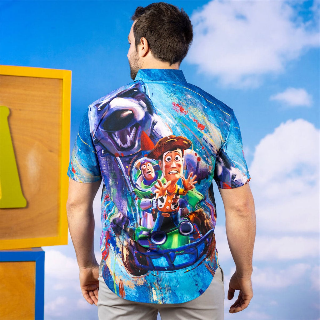 RSVLTS Escaping Scud KUNUFLEX Short Sleeve Shirt in Blue — detail 6